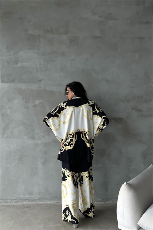 Dipmoda kadın jessica kumaş pantolon gömlek ikili takım DPMS42100