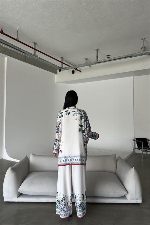 Dipmoda kadın jessica kumaş pantolon gömlek ikili takım DPMS42100