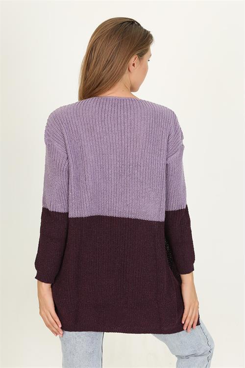 Dipmoda kadın kahverengi yeni sezon selanik triko hırka RY0038 