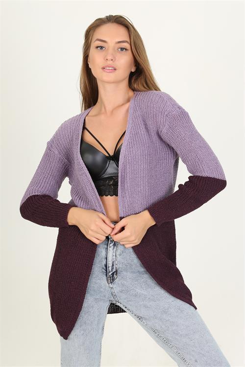 Dipmoda kadın kahverengi yeni sezon selanik triko hırka RY0038 