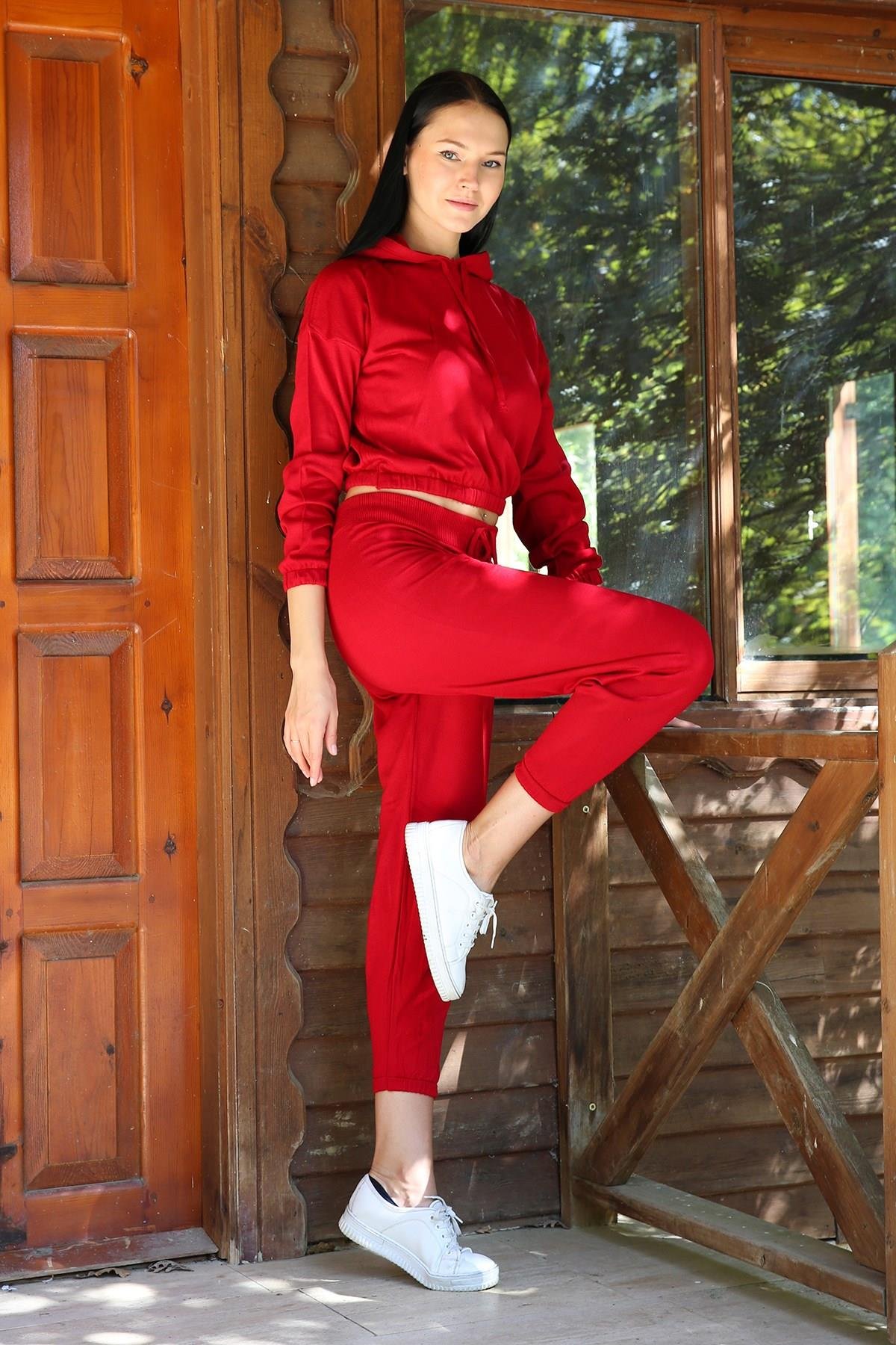 Dipmoda Kadın Kapüşonlu Triko İkili Takım DPNB7058