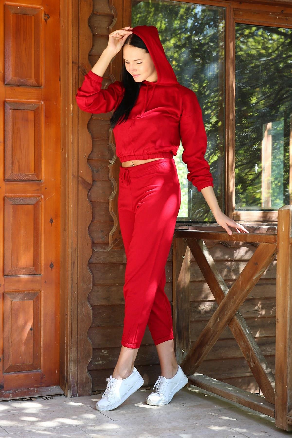 Dipmoda Kadın Kapüşonlu Triko İkili Takım DPNB7058