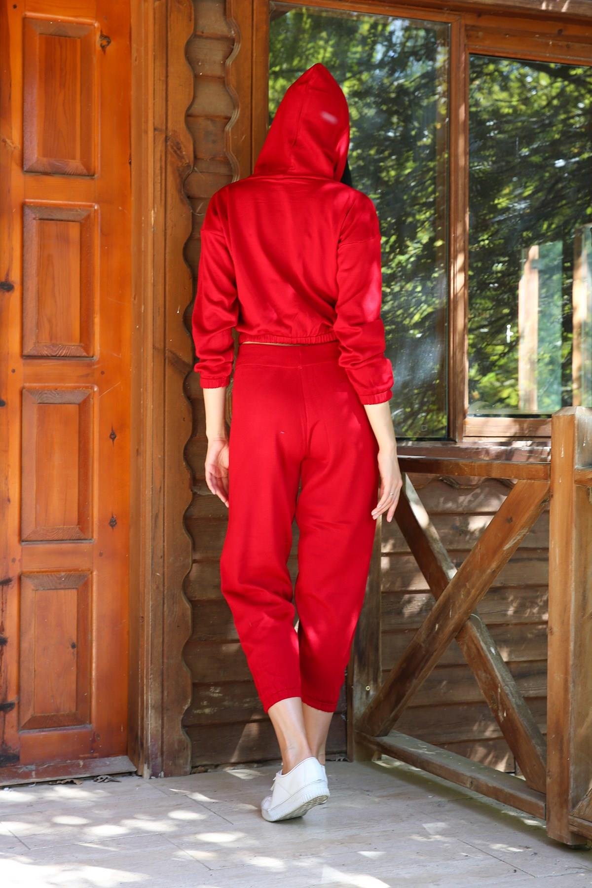 Dipmoda Kadın Kapüşonlu Triko İkili Takım DPNB7058