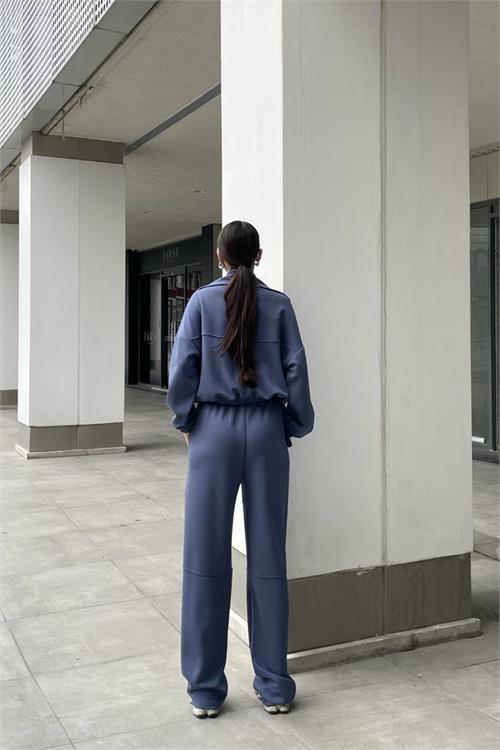 Dipmoda kadın kemer detaylı likralı eşofman takımı NBASP7271