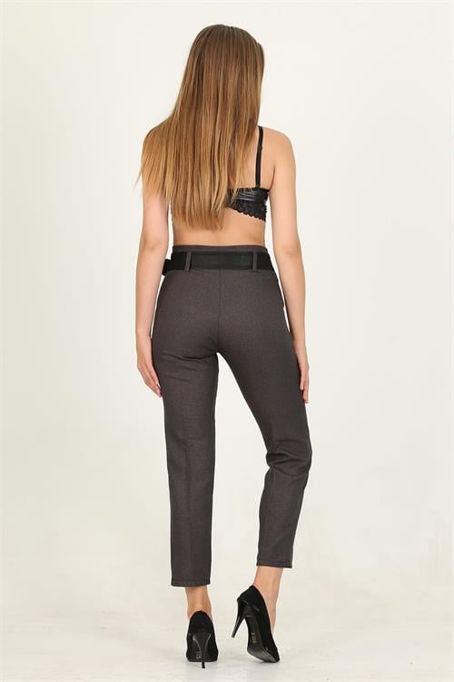 Dipmoda kadın kemerli yüksek bel havuç pantolon QNS033 