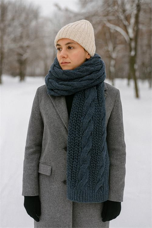 Dipmoda kadın kışlık kalın dokulu örme atkı DPAKS050