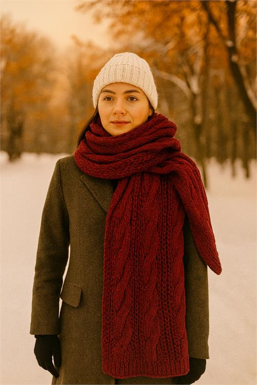 Dipmoda kadın kışlık kalın dokulu örme atkı DPAKS050