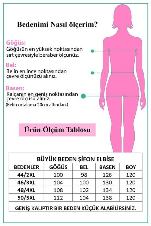 Dipmoda kadın kruvaze yaka midi boy büyük beden şifon elbise NB80621 