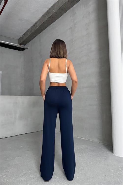 Dipmoda kadın lacivert bol paça eşofman altı DPNBG066