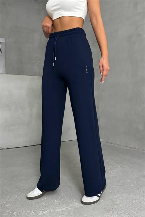 Dipmoda kadın lacivert bol paça eşofman altı DPNBG066