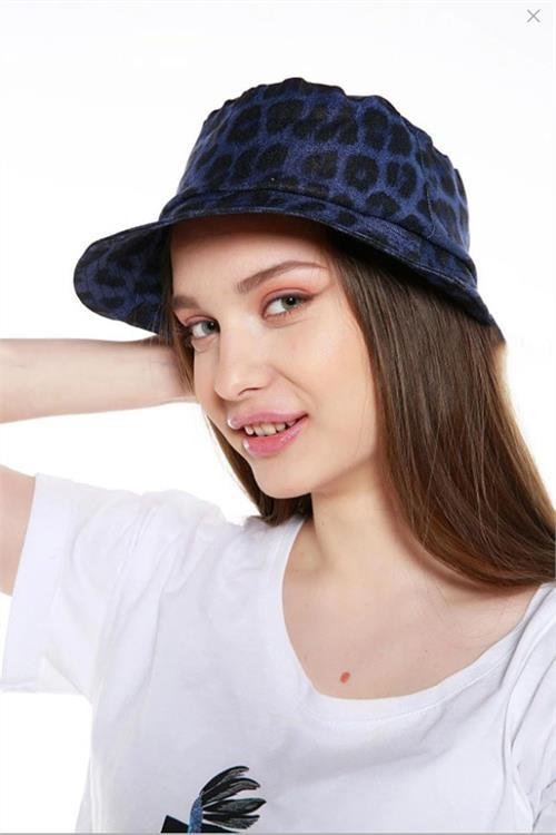 Dipmoda kadın leopar desenli balıkçı şapka DPAKS019