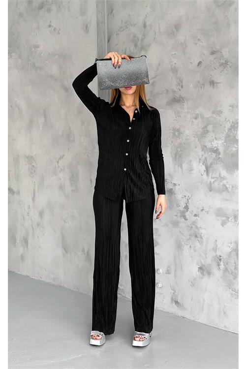 Dipmoda kadın likralı pantolon gömlek alt üst takım DPNBKKLF2050