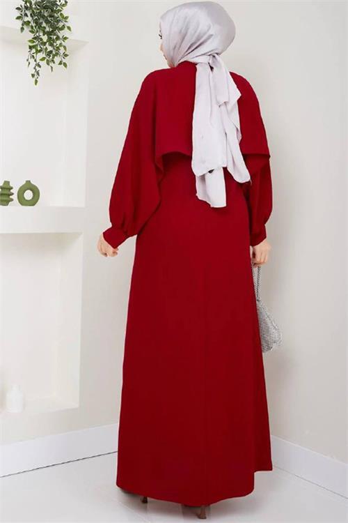 Dipmoda kadın likralı taş detaylı tesettür elbise NMS011 