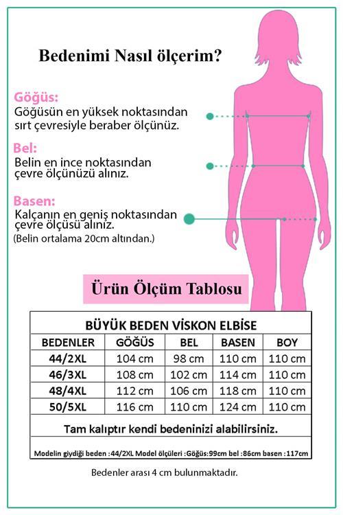 Dipmoda kadın lila desenli midi boy büyük beden viskon elbise AYSL19 