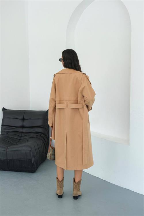 Dipmoda kadın mevsimlik tam boy trençkot DPMYLK33