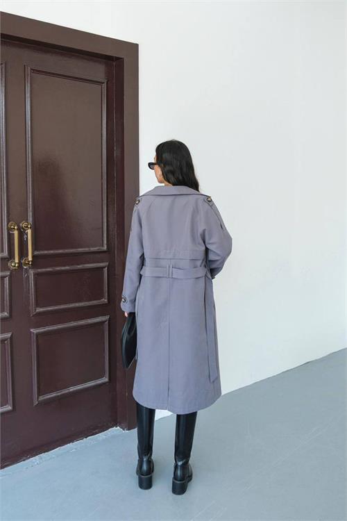 Dipmoda kadın mevsimlik tam boy trençkot DPMYLK33