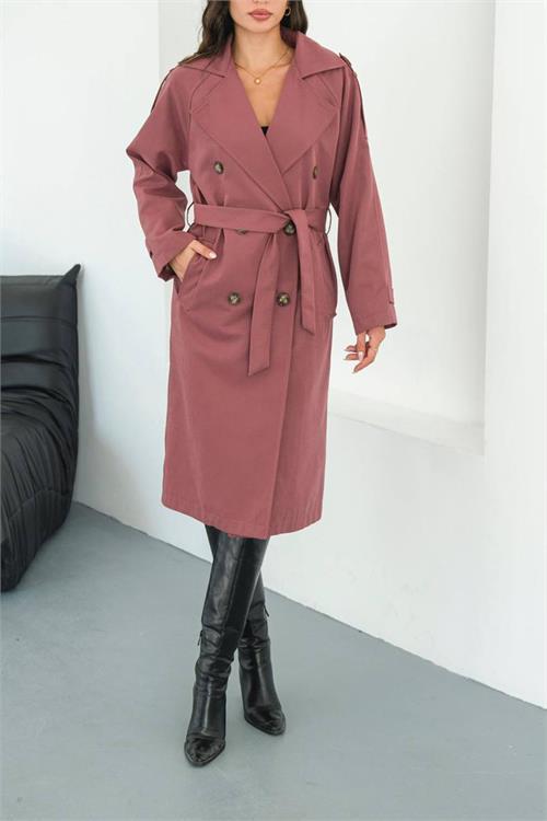 Dipmoda kadın mevsimlik tam boy trençkot DPMYLK33