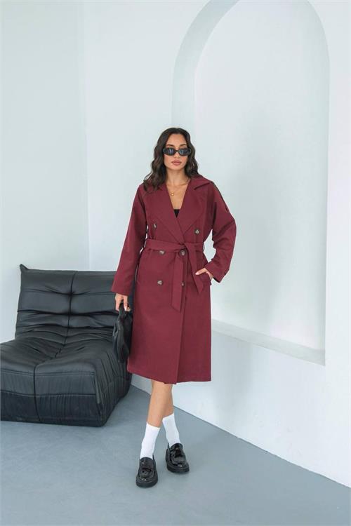 Dipmoda kadın mevsimlik tam boy trençkot DPMYLK33
