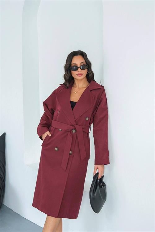 Dipmoda kadın mevsimlik tam boy trençkot DPMYLK33