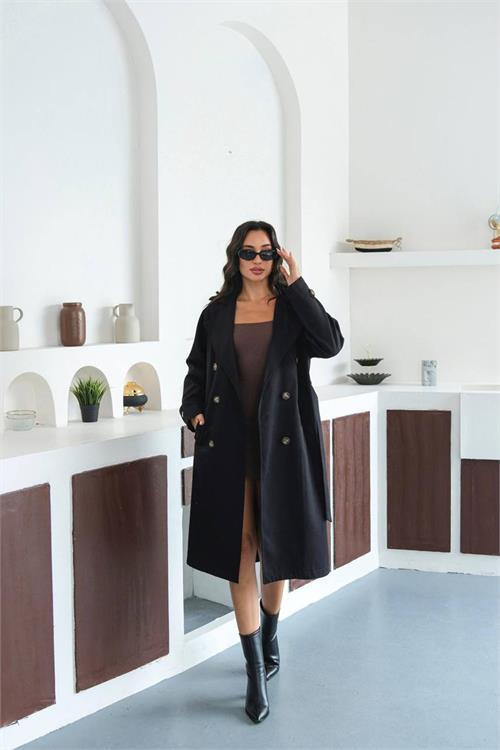 Dipmoda kadın mevsimlik tam boy trençkot DPMYLK33