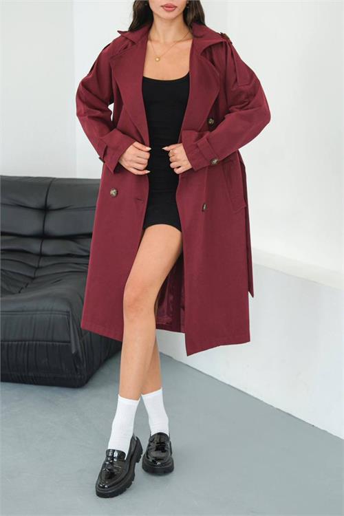 Dipmoda kadın mevsimlik tam boy trençkot DPMYLK33