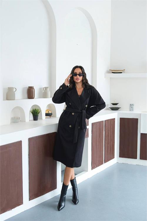 Dipmoda kadın mevsimlik tam boy trençkot DPMYLK33