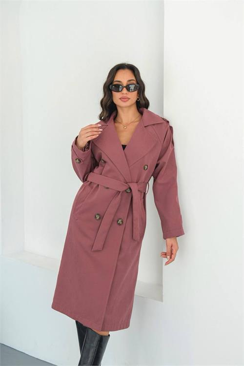 Dipmoda kadın mevsimlik tam boy trençkot DPMYLK33