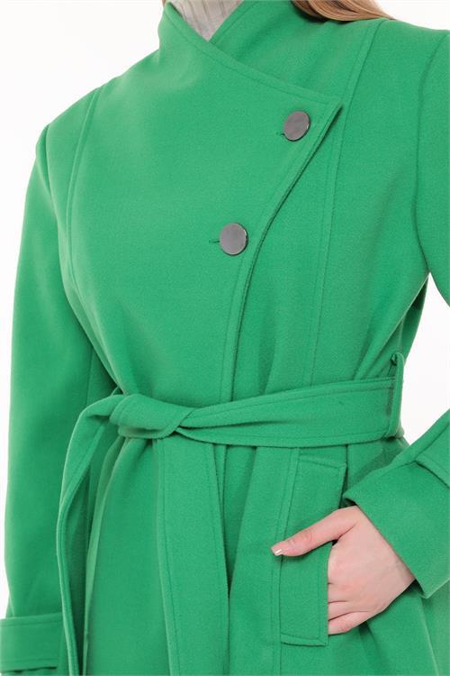 Dipmoda kadın midi oversize yün kaşe kaban NBPLTN03 - Benetton Yeşili 