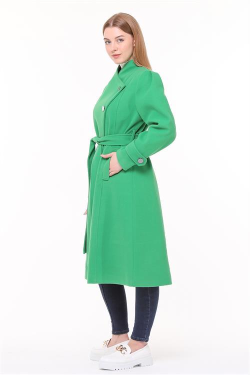Dipmoda kadın midi oversize yün kaşe kaban NBPLTN03 - Benetton Yeşili 
