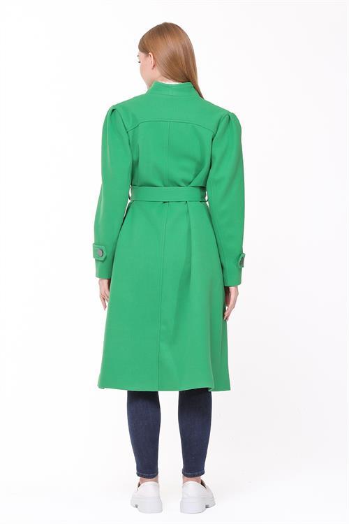 Dipmoda kadın midi oversize yün kaşe kaban NBPLTN03 - Benetton Yeşili 