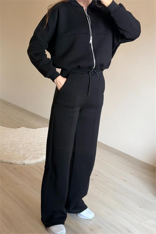 Dipmoda kadın oversize 3 iplik cepli eşofman takımı NM029