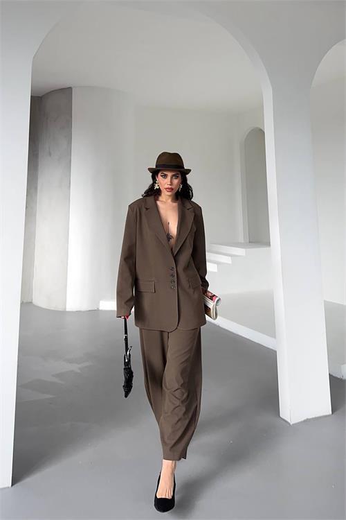 Dipmoda kadın oversize pantolon ceket takım DPMYLK28