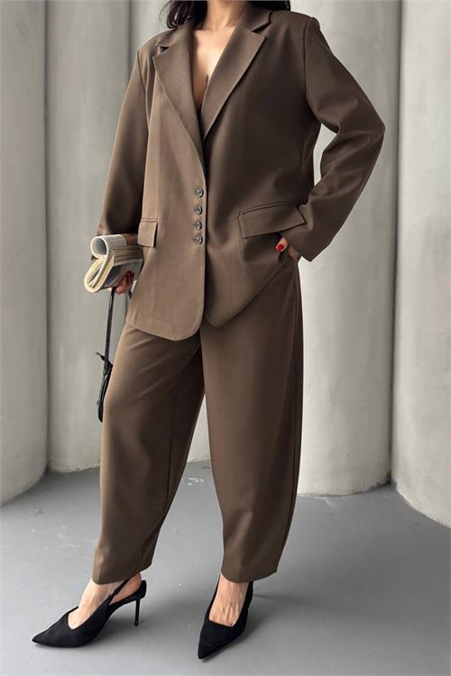 Dipmoda kadın oversize pantolon ceket takım DPMYLK28
