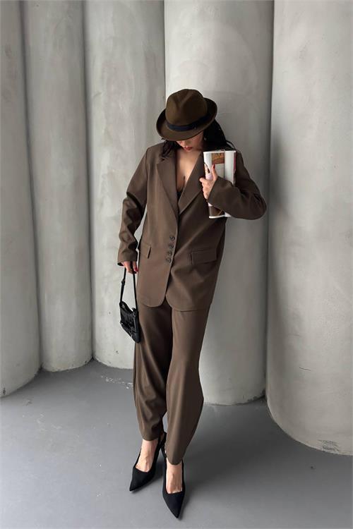 Dipmoda kadın oversize pantolon ceket takım DPMYLK28