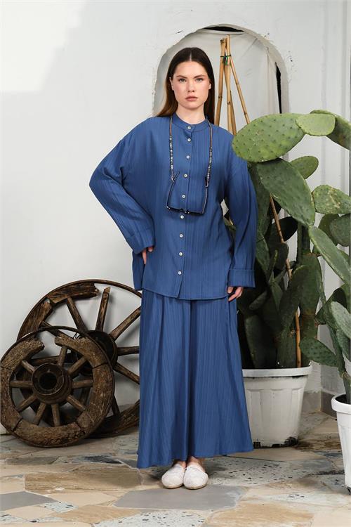 Dipmoda kadın pamuk gömlek etek alt üst takım DPNBDM8000