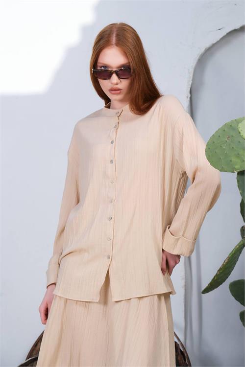 Dipmoda kadın pamuk gömlek etek alt üst takım DPNBDM8000