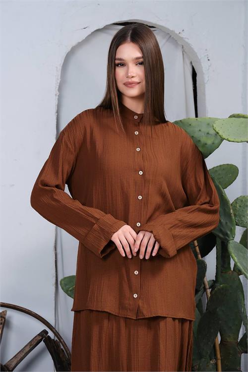 Dipmoda kadın pamuk gömlek etek alt üst takım DPNBDM8000