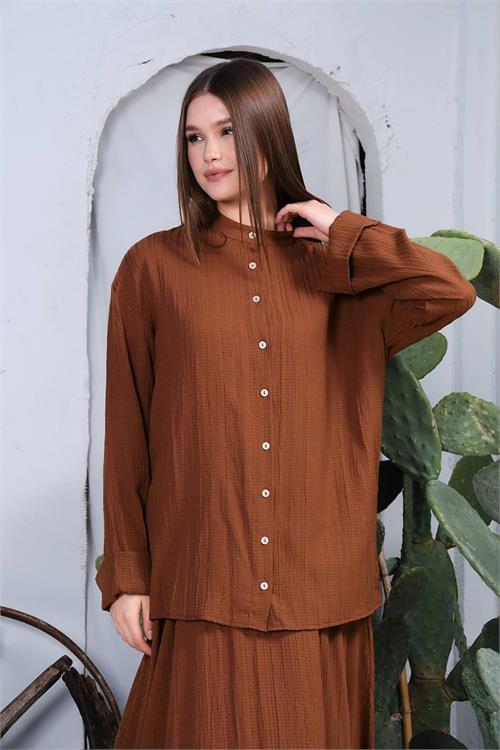 Dipmoda kadın pamuk gömlek etek alt üst takım DPNBDM8000