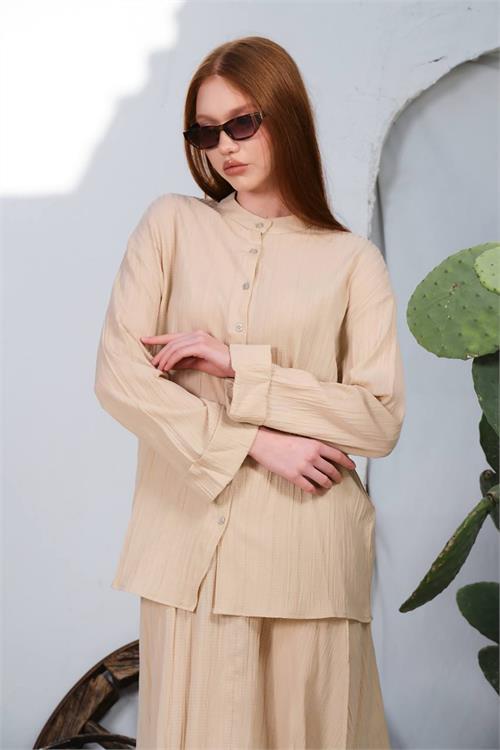 Dipmoda kadın pamuk gömlek etek alt üst takım DPNBDM8000