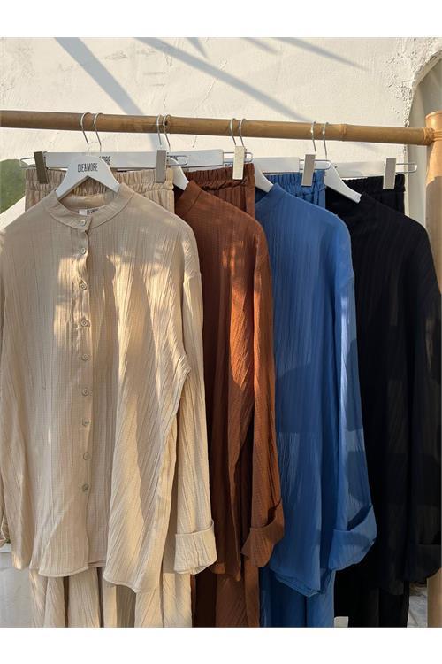 Dipmoda kadın pamuk gömlek etek alt üst takım DPNBDM8000