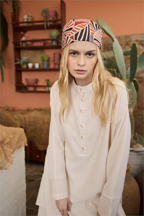 Dipmoda kadın pamuk salaş gömlek etek alt üst takım DPNBDM8003