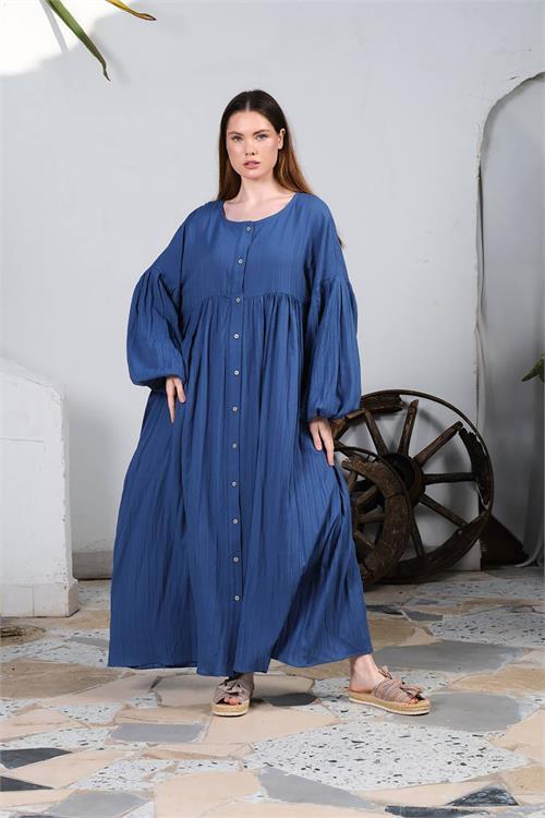 Dipmoda kadın pamuklu salaş gömlek elbise DPNBDM6002