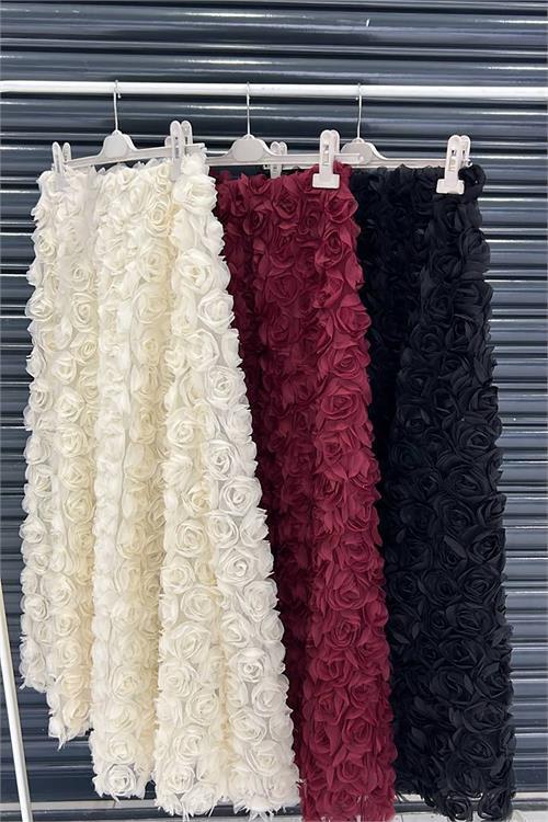 Dipmoda kadın premium gül detaylı tasarım tesettür etek NMS056