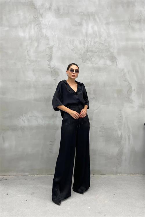 Dipmoda kadın salaş kesim saten ikili takım NBDM8007 