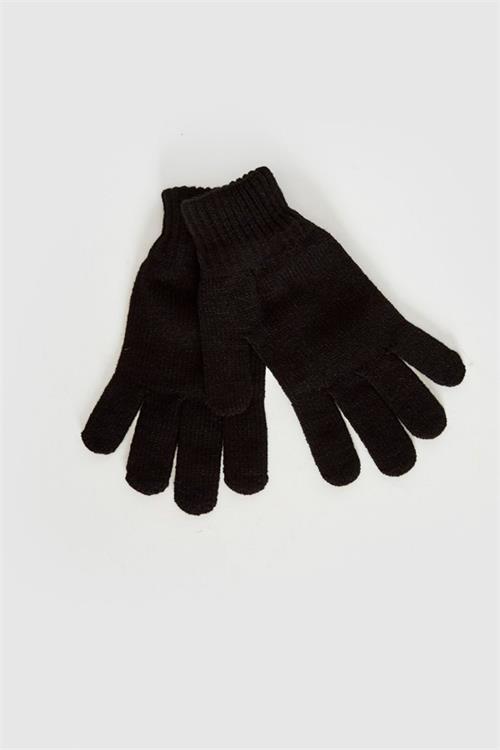 Dipmoda kadın siyah triko kışlık kar eldiveni DPAKS027