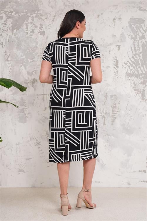 Dipmoda kadın siyah yazlık büyük beden elbise NBA004 