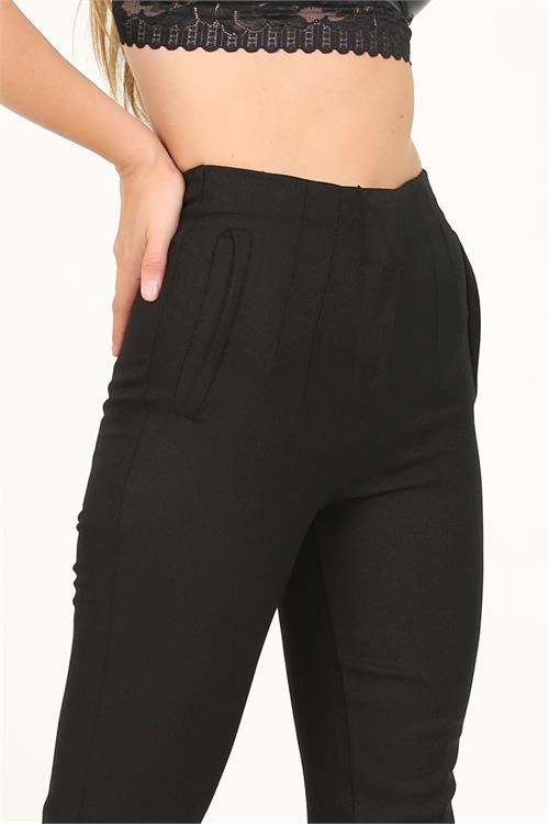 Dipmoda kadın siyah yüksek bel yeni sezon ofis pantolon QNS029 