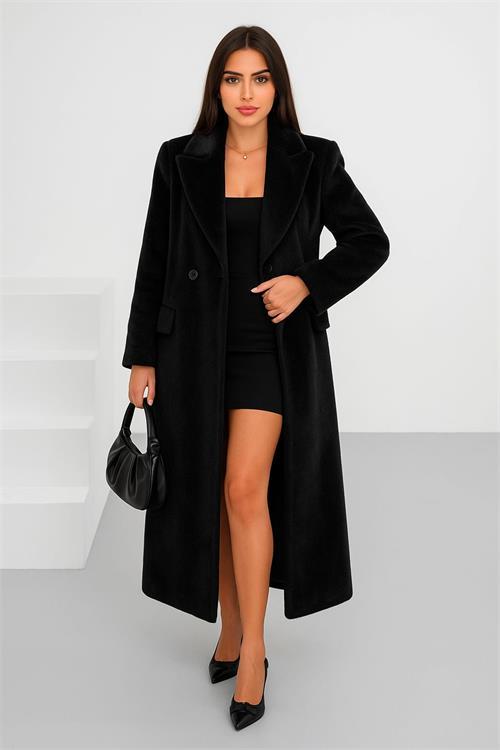 Dipmoda kadın tam boy düğmeli fox kaban DPMYLK30