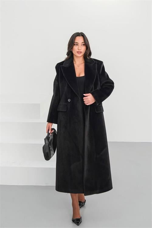 Dipmoda kadın tam boy düğmeli fox kaban DPMYLK30