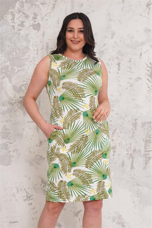 Dipmoda kadın yazlık viskon kumaş büyük beden elbise NBA018 